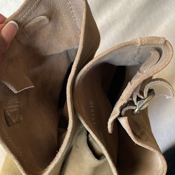 FRYE Veronica Taupe Suede Buckle Boots Size 7 - Picture 12 of 12